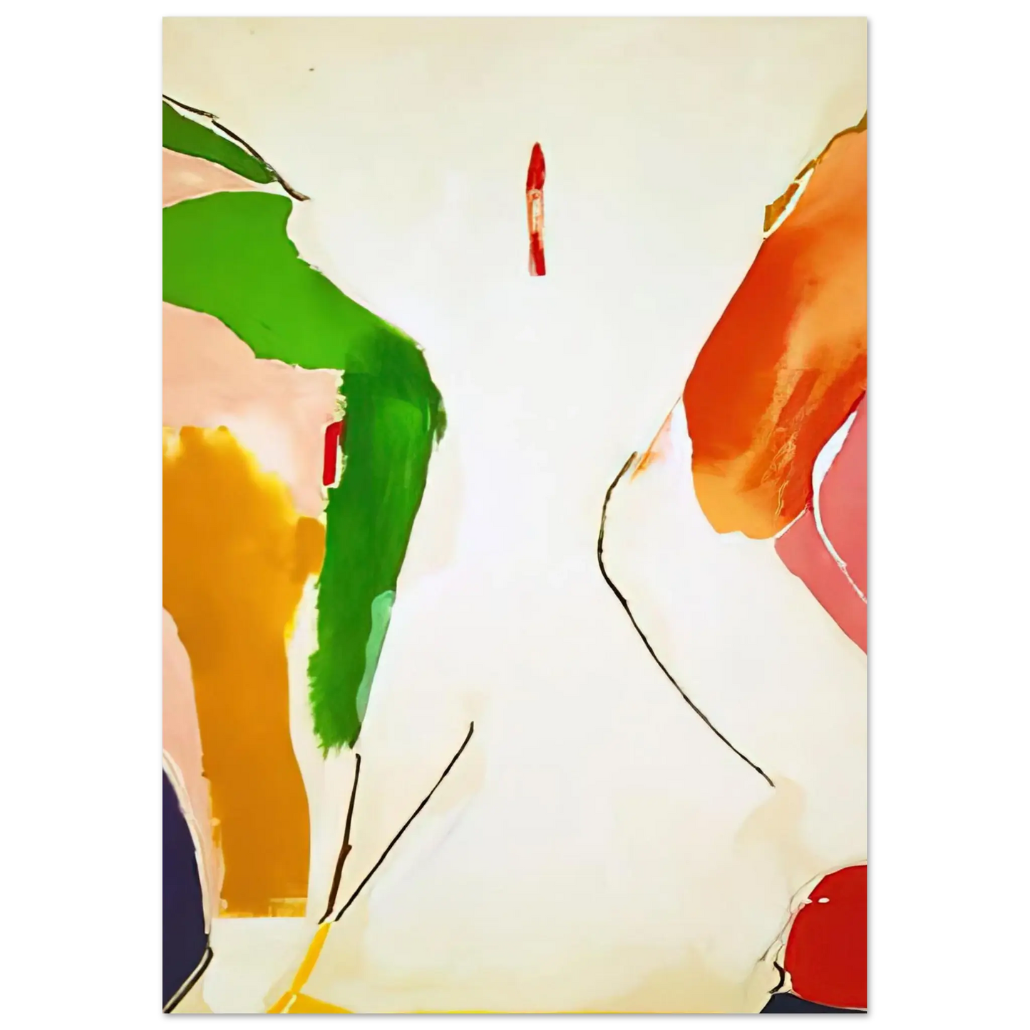 Helen Frankenthaler - Living Edge - 1973 Wall art - 70x100 cm / 28x40 Inches - Premium Wooden Framed Poster With Fine Art Paper - Black frame