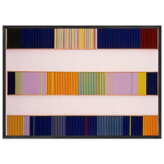 Triple Jump - 1962 - Gene Davis 70x100 cm / 28x40 inches Framed Art Print – Black Wooden Frame