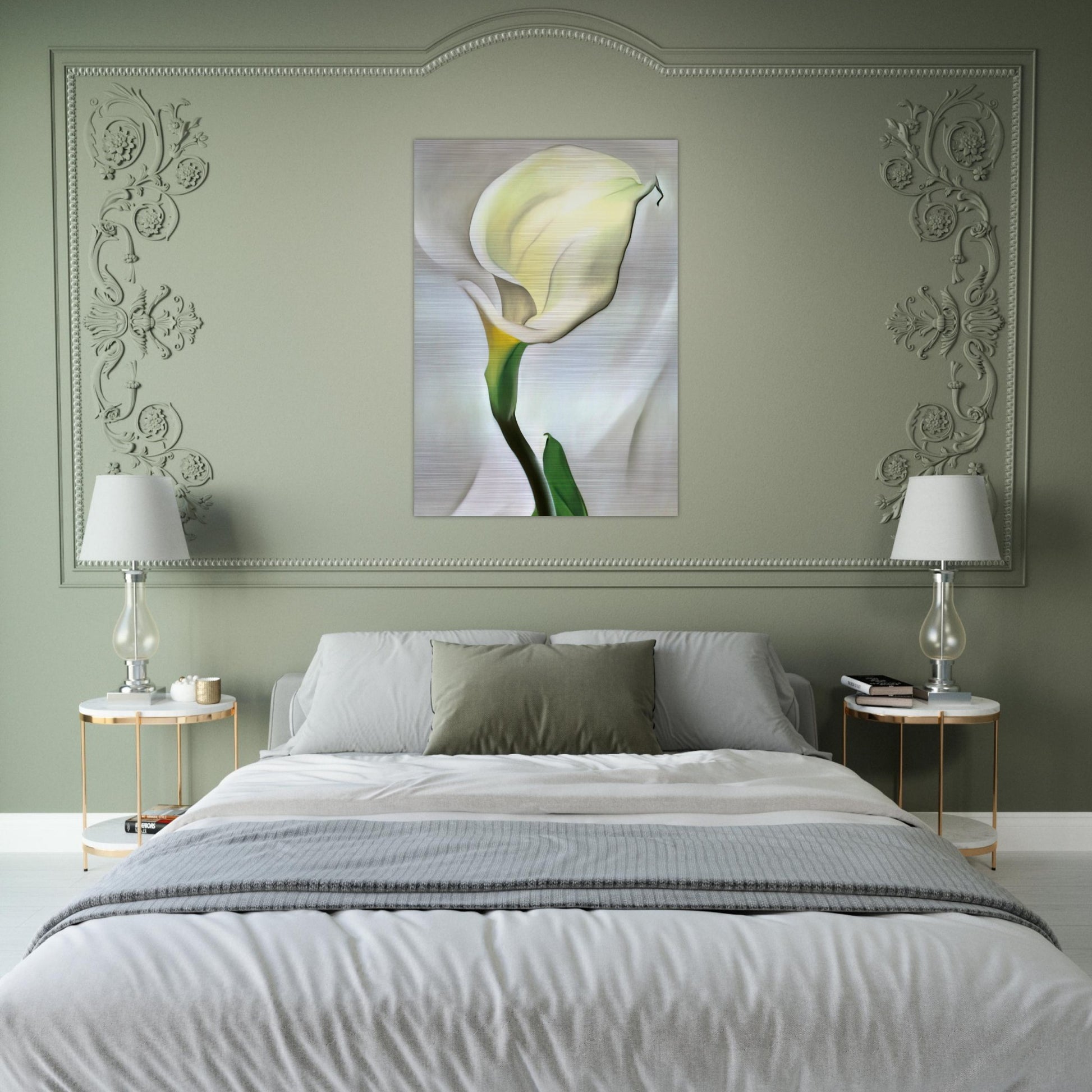 Calla Lily Turned Away - Georgia O'Keeffe Brushed Aluminum Print - 70x100 cm / 28x40 inches | Georgia O'Keeffe Aluminum Print | Georgia O'Keeffe Prints
