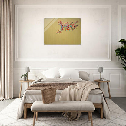 Colors on Pale Yellow - 1975 - Robert Goodnough Acrylic Print - 70x100 cm / 28x40″ inches | Robert Goodnough Wall Art | Robert Goodnough Prints