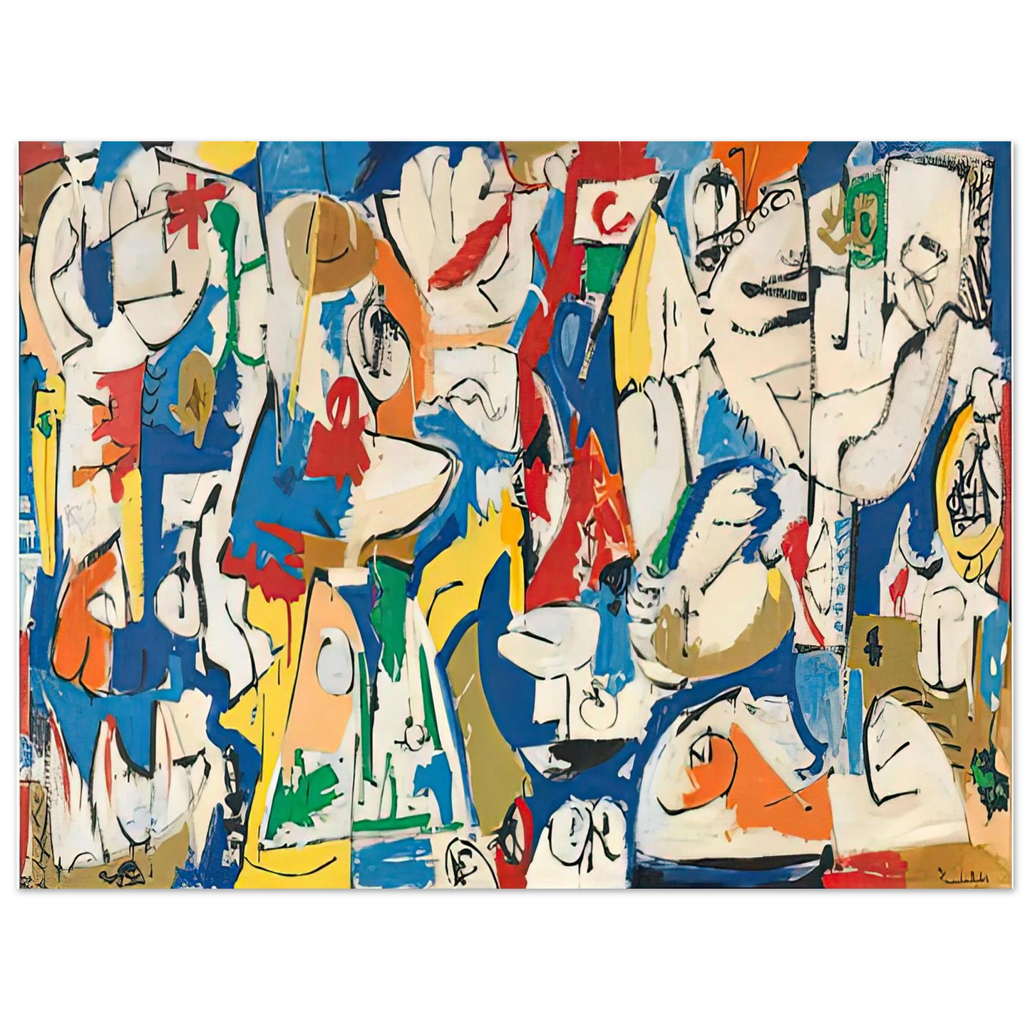 Helen Frankenthaler - The Jugglers, 1951- Wall Art - 21x29.7 cm / 8x12" - Fine Art Poster-canvas - -