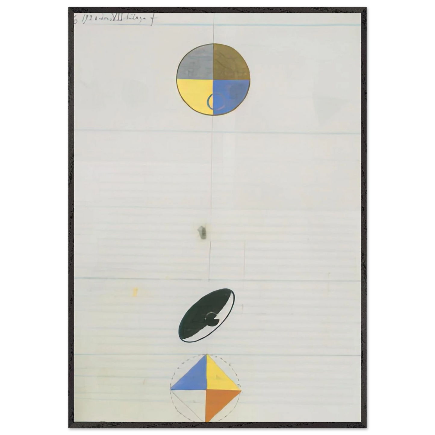 Hilma af Klint - SERIES NO VII NO 3F 1920 Wall art - 27x35 cm / 11x14 inches - Premium Wooden Framed Poster With Fine Art Paper - Black frame