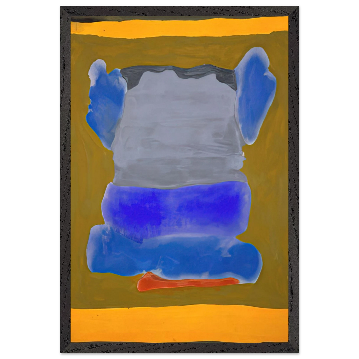Helen Frankenthaler - Buddha s Court - 1964 Wall art - 20x25 cm / 8x10 inches - Premium Wooden Framed Poster With Fine Art Paper-canvas - Black frame