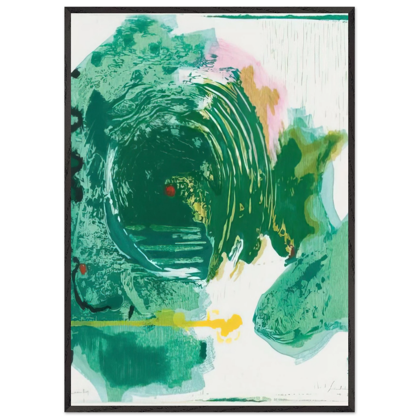 Helen Frankenthaler - Radius - 1993 Wall art - 50x50 cm / 20x20 inches - Premium Wooden Framed Poster With Fine Art Paper-canvas - White frame