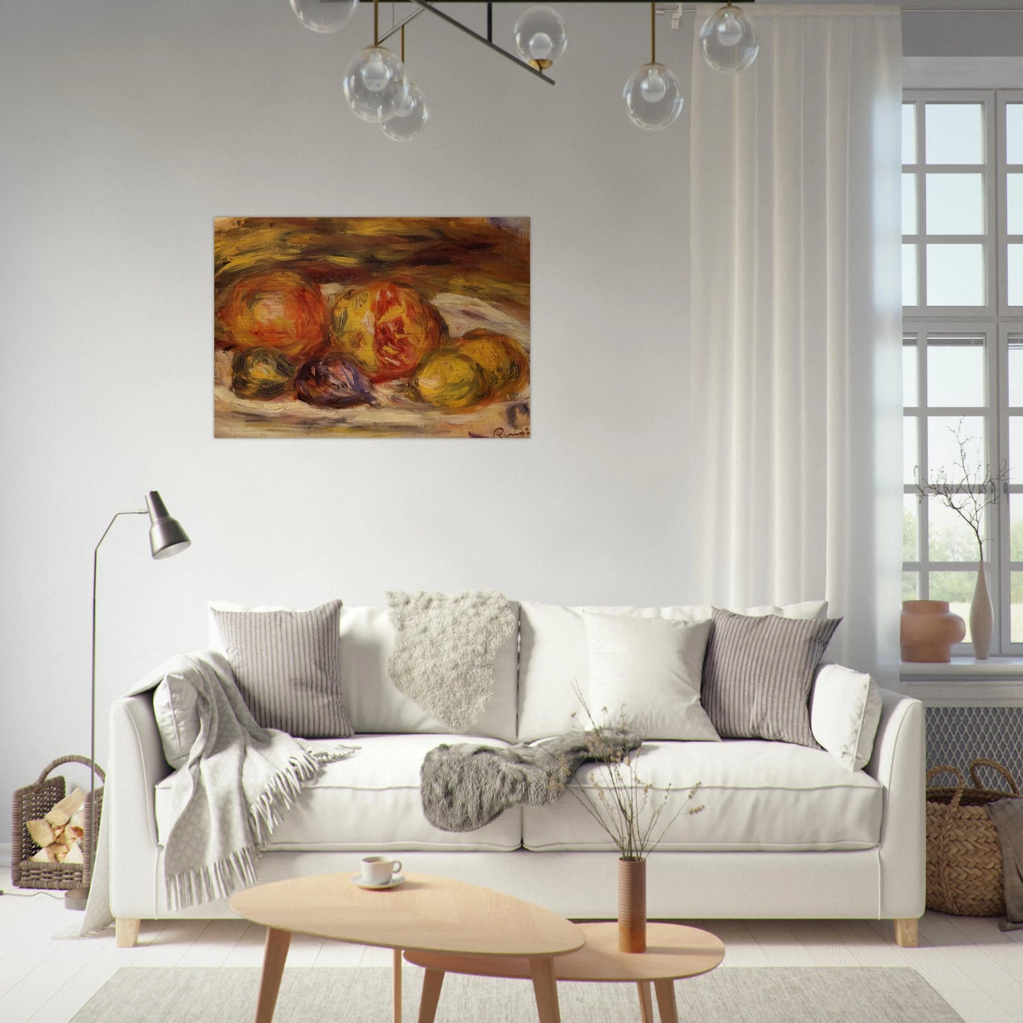 Still Life Pomegranate, Figs and Apples - Pierre-Auguste Renoir Brushed Aluminum Print - 70x100 cm / 28x40 inches | Pierre-Auguste Renoir Aluminum Print | Pierre-Auguste Renoir Prints