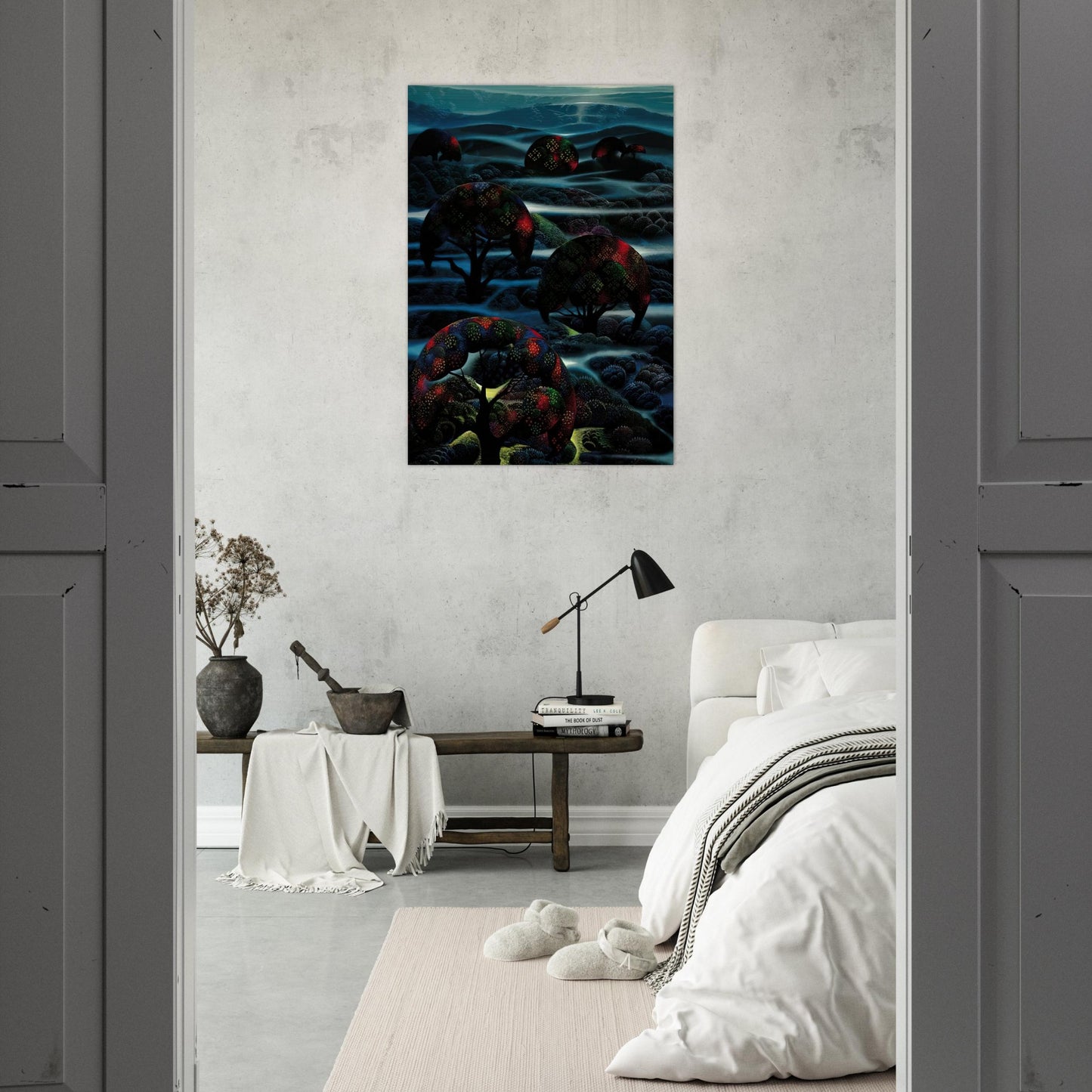 Garden of Dreams - Eyvind Earle Brushed Aluminum Print - 70x100 cm / 28x40 inches | Eyvind Earle Aluminum Print | Eyvind Earle Prints