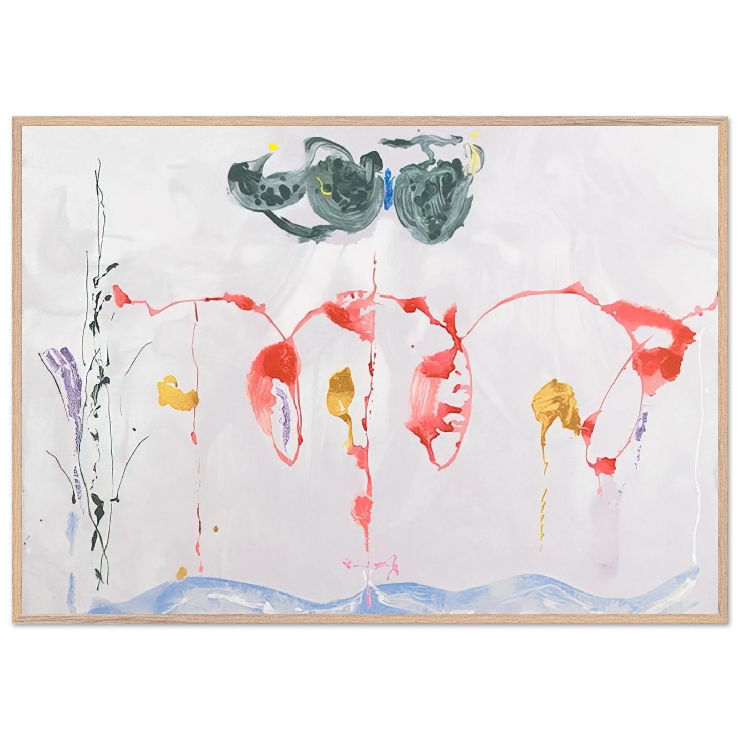 Helen Frankenthaler - Aerie - 2009 Wall art - 40x50 cm / 16x20 inches - Premium Wooden Framed Poster With Fine Art Paper-canvas - White frame