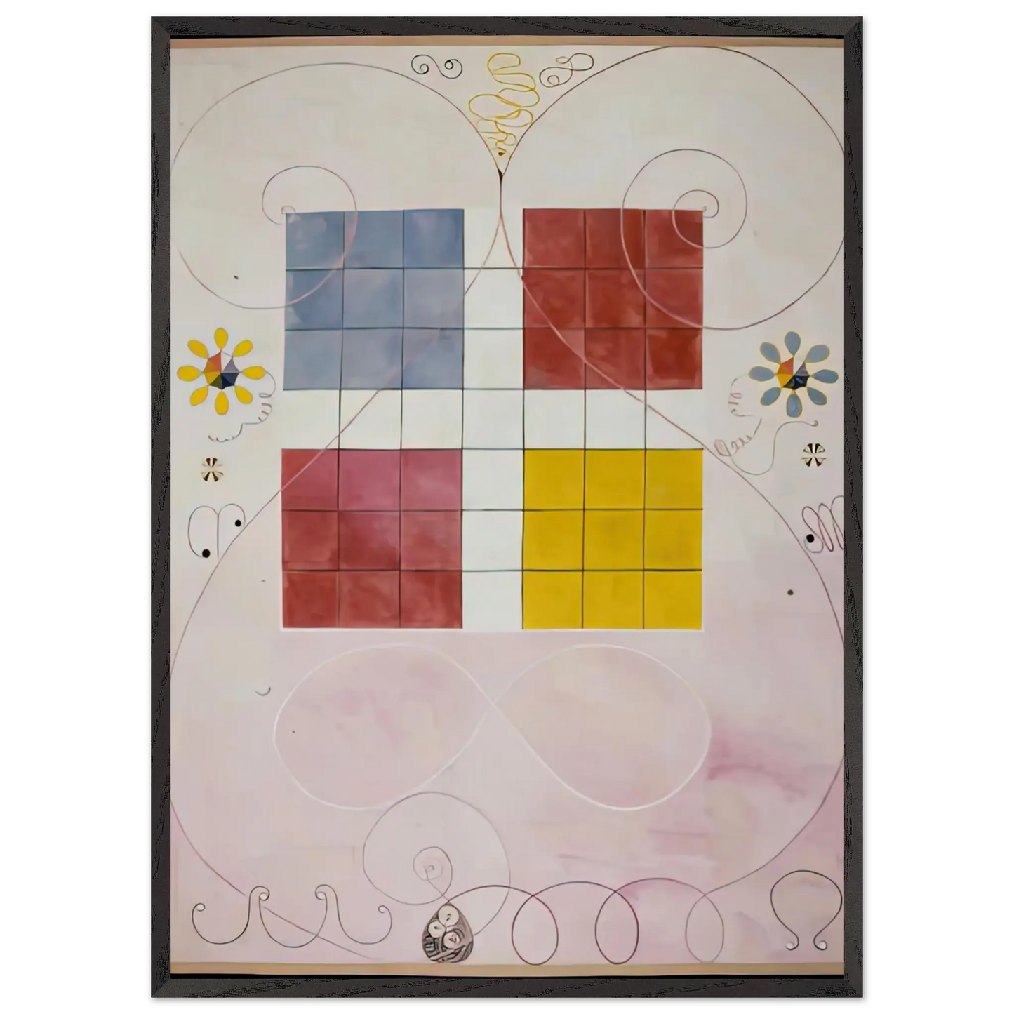 Hilma af Klint - DE TIO ST RSTA N 10 ALDERDOMEN 1907 Wall art - 15x20 cm / 6x8 Inches - Premium Wooden Framed Poster With Fine Art Paper - Black frame