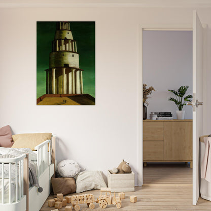 THE GREAT TOWER 1913 - Giorgio de Chirico Brushed Aluminum Print - 70x100 cm / 28x40 inches | Giorgio de Chirico Aluminum Print | Giorgio de Chirico Prints