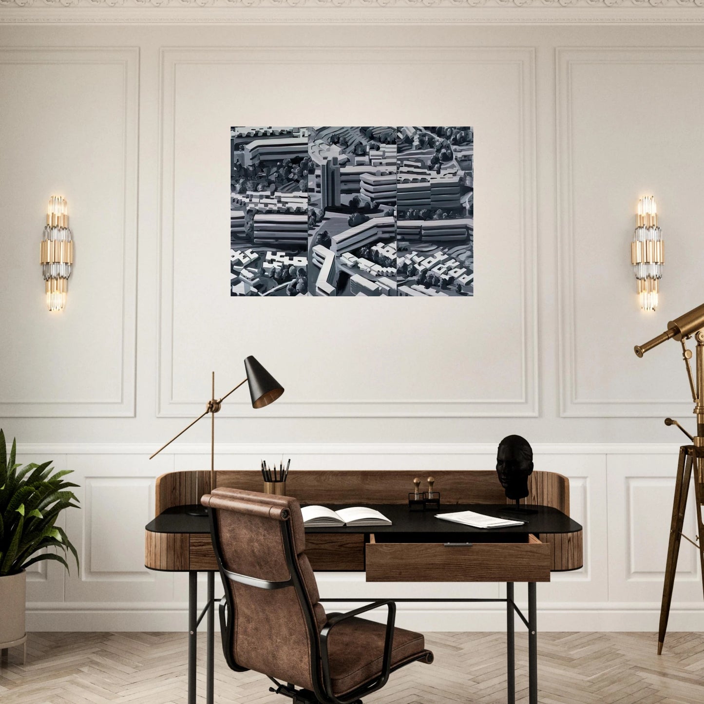 TOWNSCAPE TR 1969 - Gerhard Richter Brushed Aluminum Print - 70x100 cm / 28x40 inches | Gerhard Richter Aluminum Print | Gerhard Richter Prints