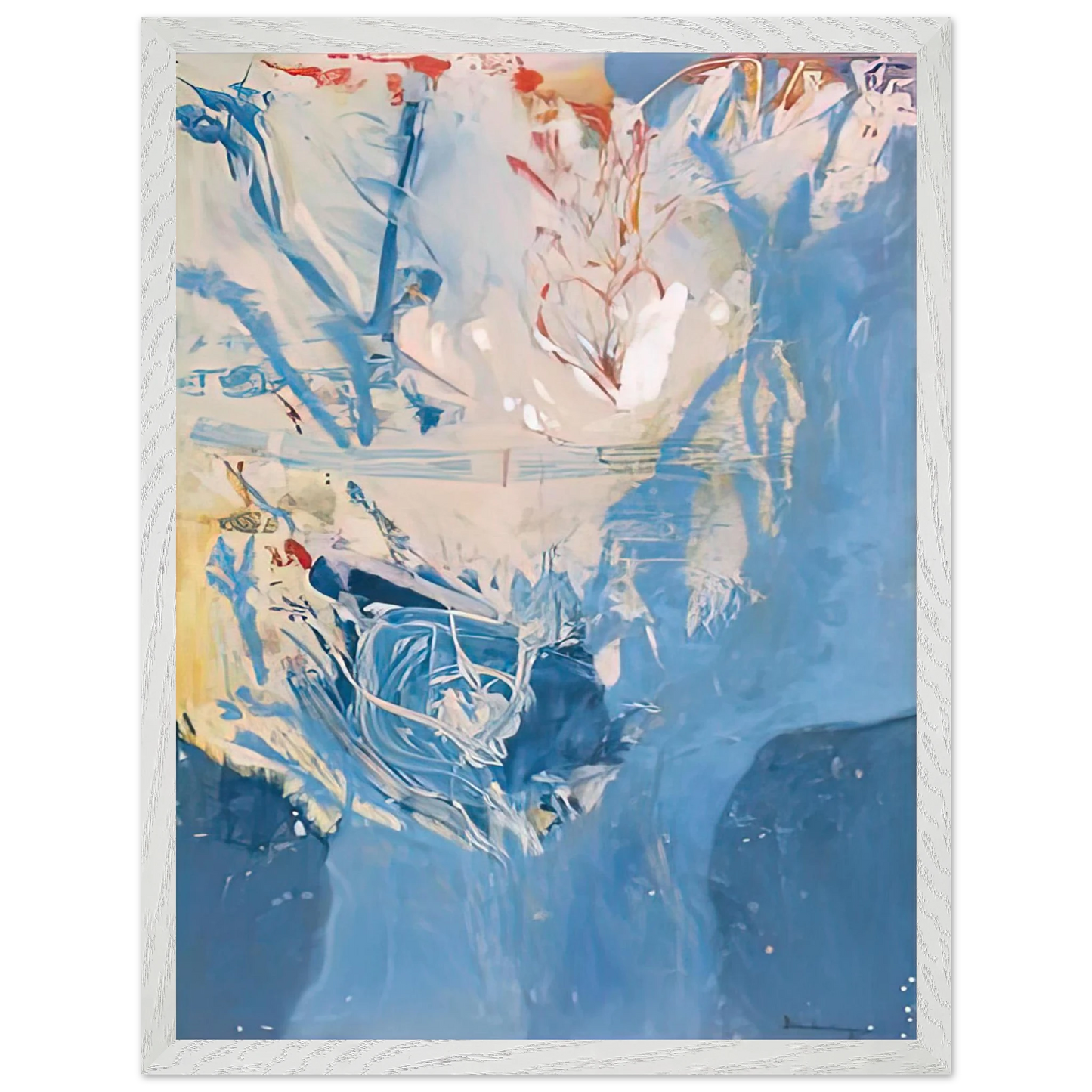 Helen Frankenthaler - Blue Territory, 1955- Wall Art - 21x29.7 cm / 8x12" - Premium Wooden Framed Poster With Fine Art Paper-canvas - White frame