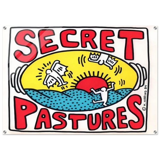 PROMOTIONAL POSTER FOR SECRET PASTURES 1984 - Keith Haring Acrylic Print - 70x100 cm / 28x40″ inches