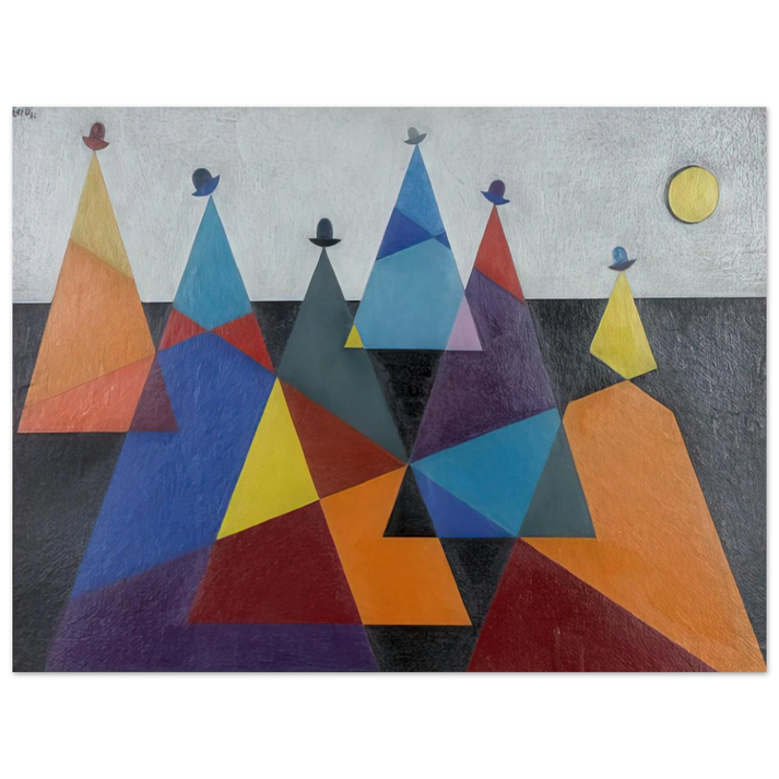 Omar Rayo - Untitled Mountains - 1955  75x100 cm / 30x40inches Fine Art Poster