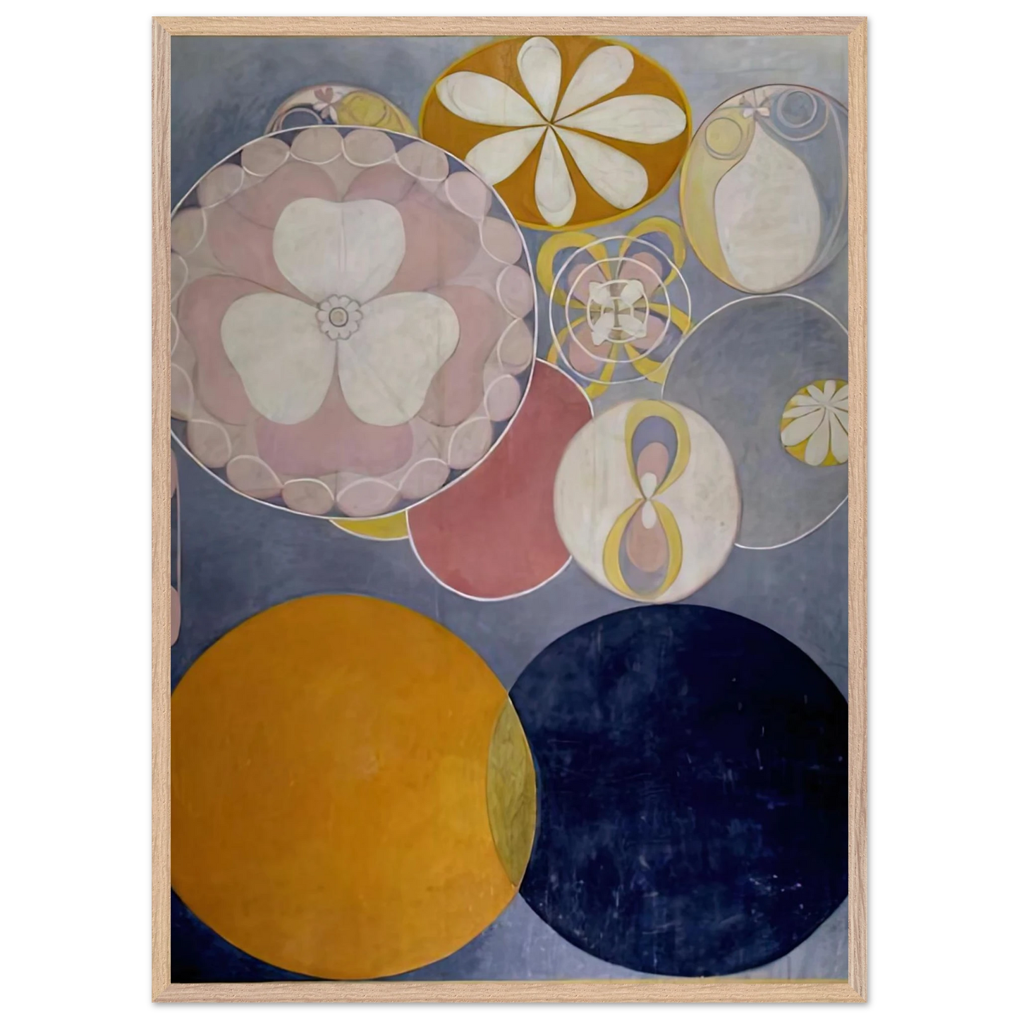 Hilma af Klint - DE TIO ST RSTA N 2 BARNAALDERN 1907 Wall art - 27x35 cm / 11x14 inches - Premium Wooden Framed Poster With Fine Art Paper-canvas - White frame