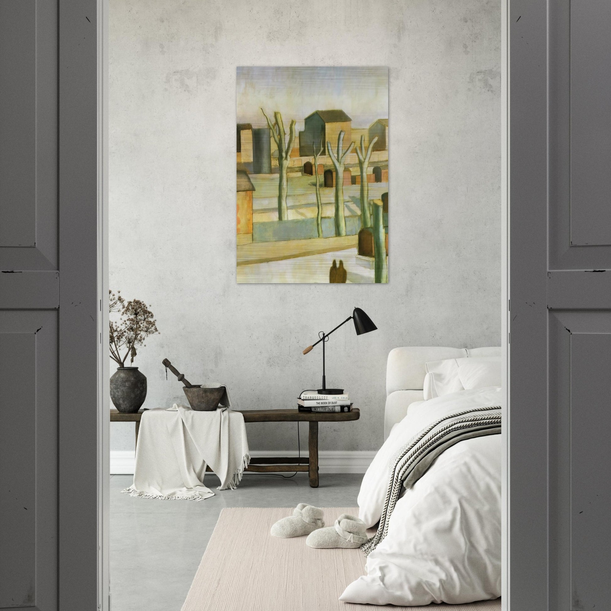 THE STATION AT FIGUERAS - Salvador Dali Brushed Aluminum Print - 70x100 cm / 28x40 inches | Salvador Dali Aluminum Print | Salvador Dali Prints
