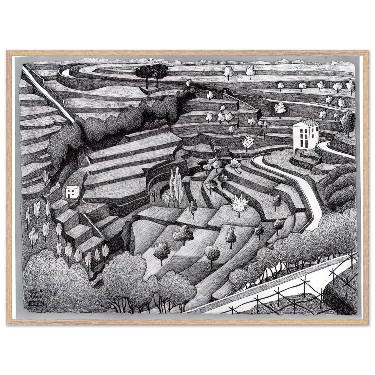 MC Escher - RAVELLO II Wall Art - 60x80 cm / 24x32 inches - Fine Art Poster-canvas - -