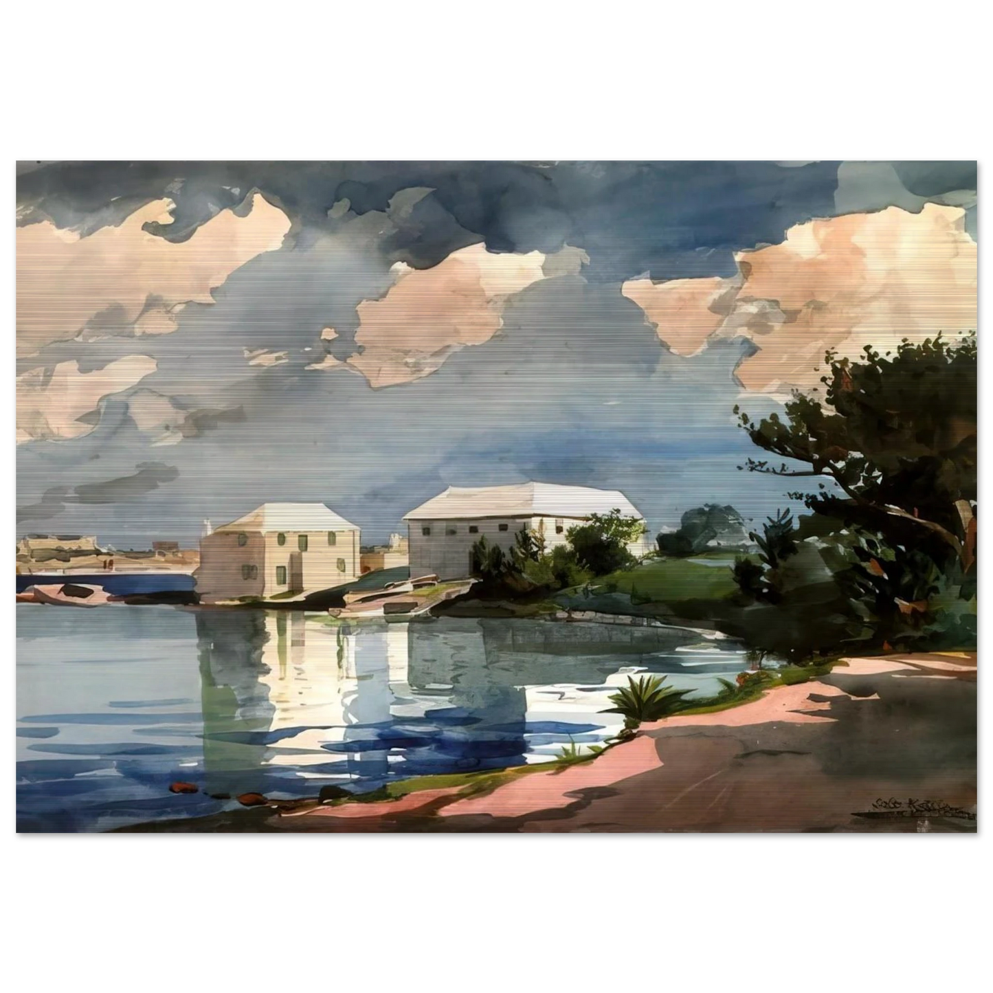 SALT KETTLE BERMUDA - Winslow Homer Brushed Aluminum Print - 70x100 cm / 28x40 inches | Winslow Homer Aluminum Print | Winslow Homer Prints