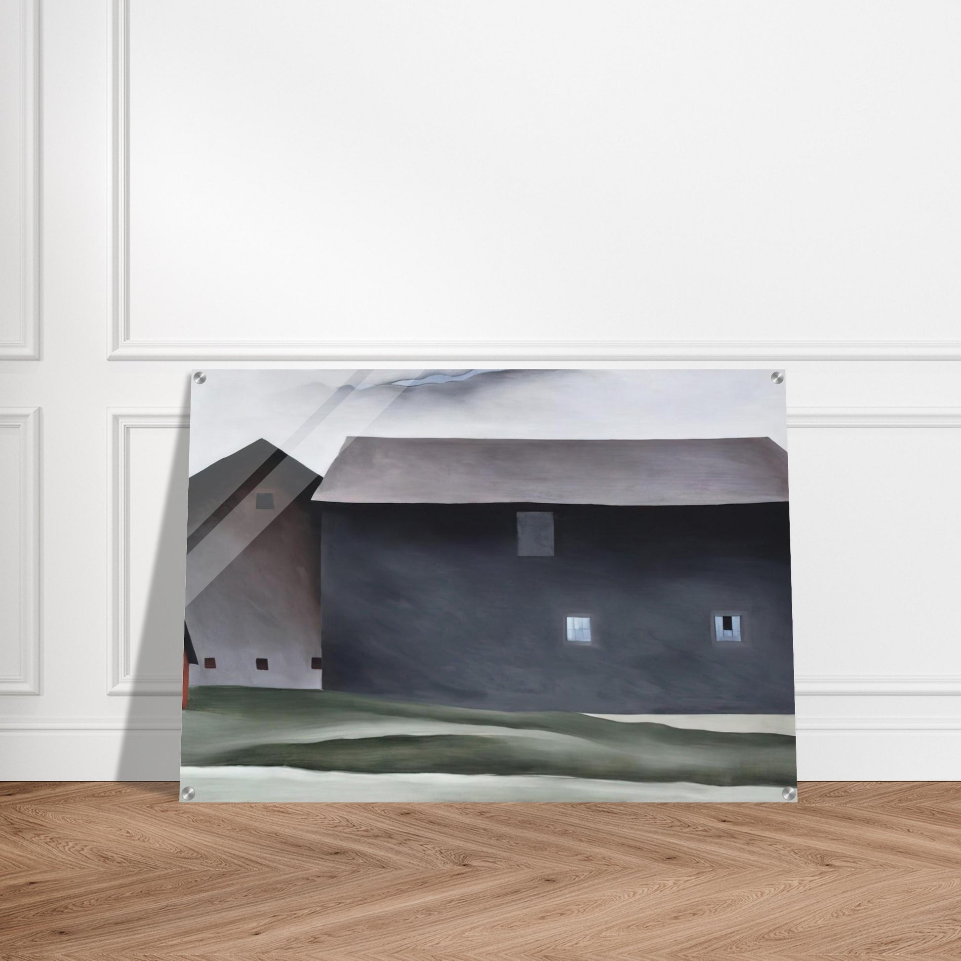 Lake George Barns - Georgia O'Keeffe Acrylic Print - 70x100 cm / 28x40″ inches