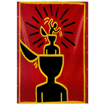 UNTITLED 1982 - Keith Haring Brushed Aluminum Print - 70x100 cm / 28x40 inches | Keith Haring Aluminum Print | Keith Haring Prints