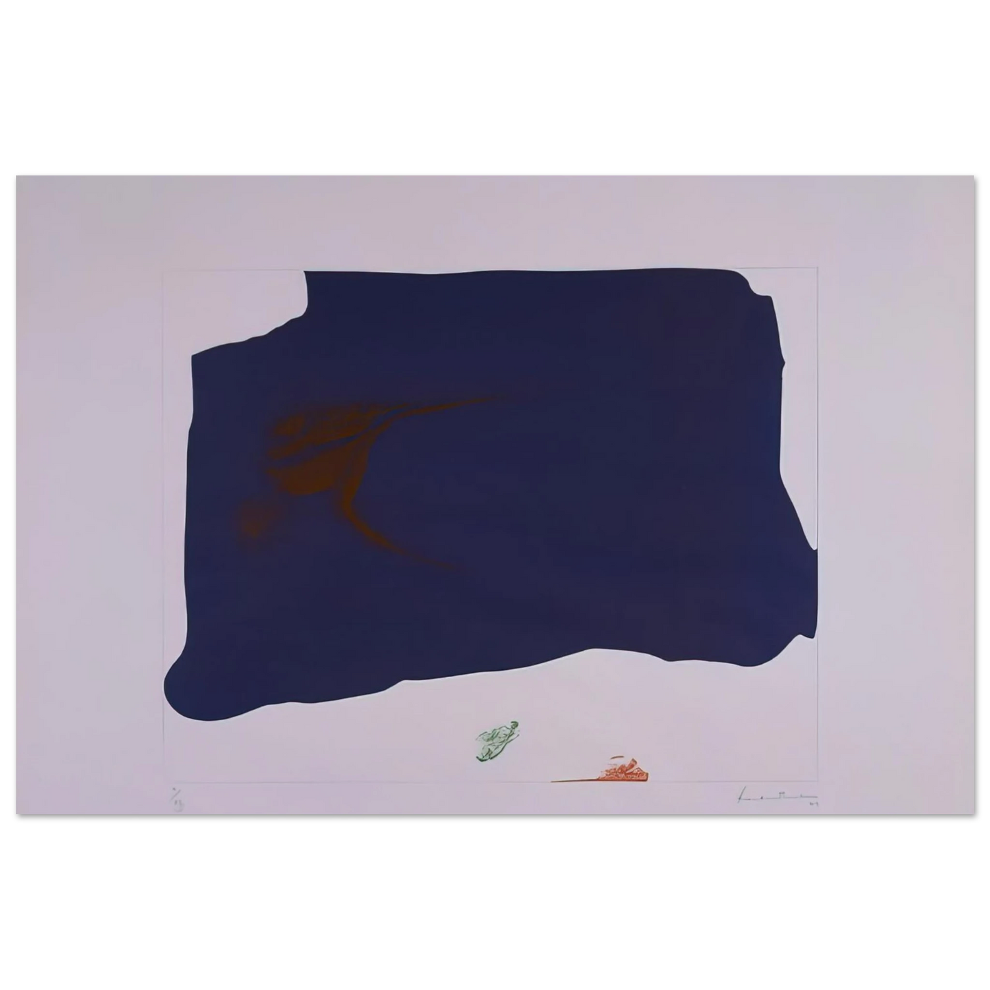 Helen Frankenthaler - Variation II on Mauve Corner - 1969 Wall art - A1 (59.4 x 84.1  cm) - Premium Wooden Framed Poster With Fine Art Paper-canvas - Black frame