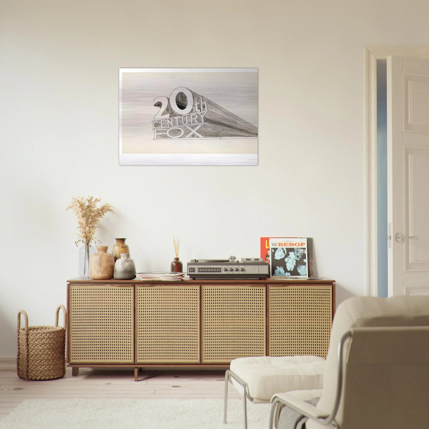 TRADEMARK STUDY 5 1962 - Edward Ruscha Brushed Aluminum Print - 70x100 cm / 28x40 inches | Edward Ruscha Aluminum Print | Edward Ruscha Prints