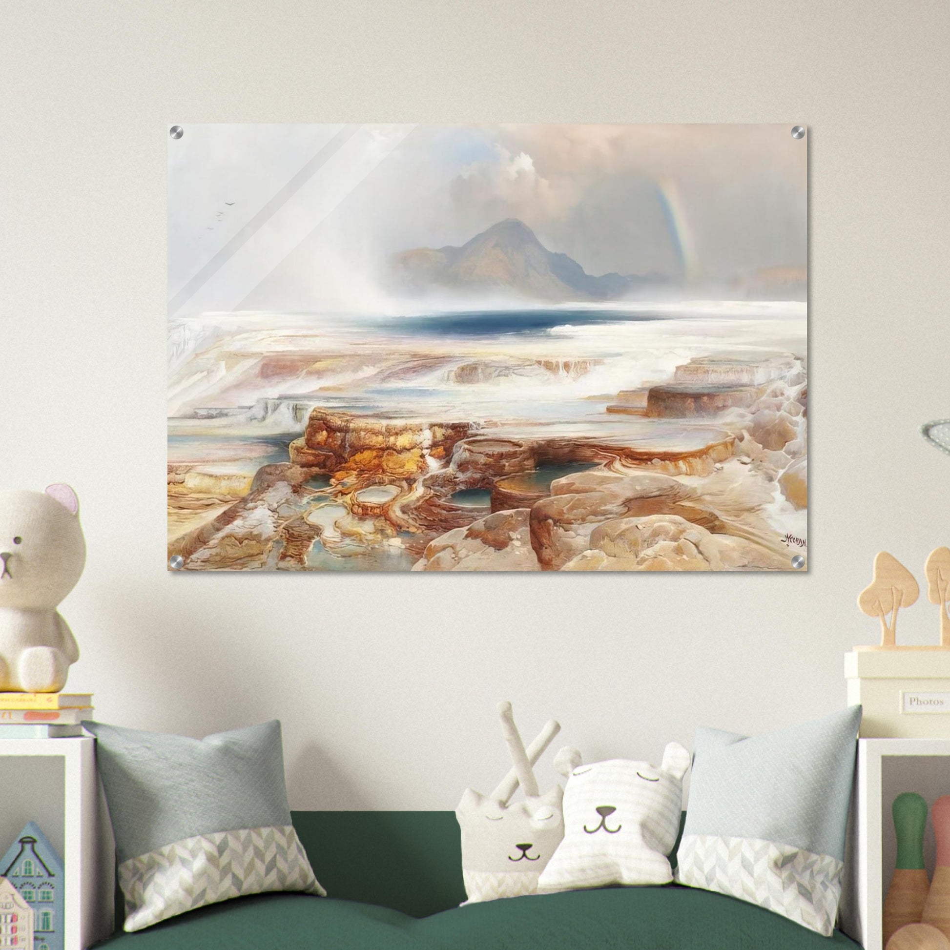 Hot Springs of the Yellowstone - Thomas Moran Acrylic Print - 70x100 cm / 28x40″ inches