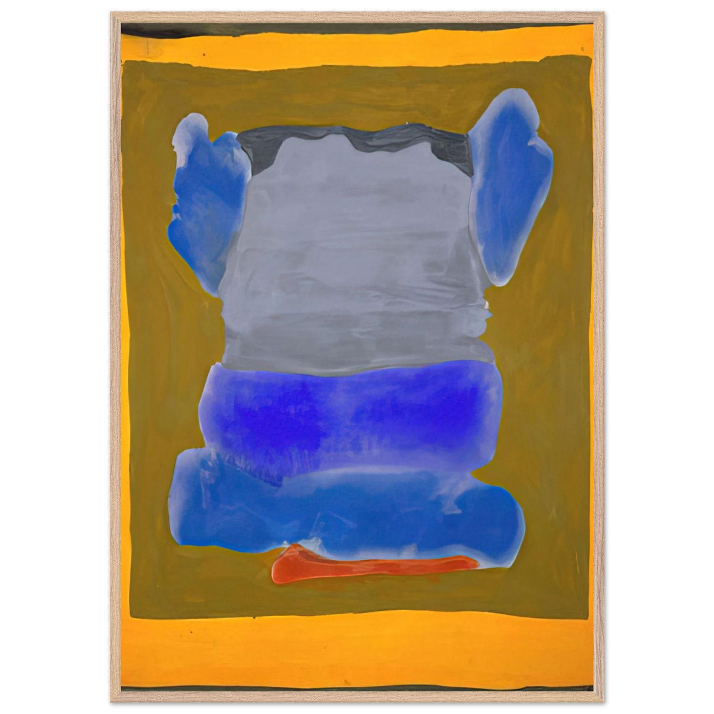 Helen Frankenthaler - Buddha s Court - 1964 Wall art - 70x100 cm / 28x40 inches - Premium Wooden Framed Poster With Fine Art Paper-canvas - White frame