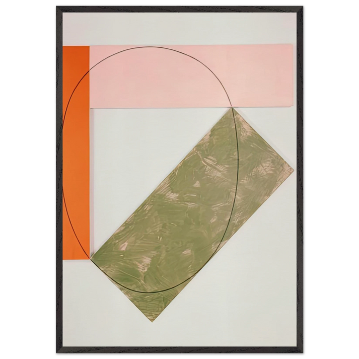 THREE COLOR FRAME PAINTING 1985 - Robert Mangold 70x100 cm / 28x40 inches Framed Art Print – Black Wooden Frame