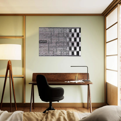METAMORPHOSIS II EXCERPT 1 - MC Escher Brushed Aluminum Print - 70x100 cm / 28x40 inches | MC Escher Aluminum Print | MC Escher Prints