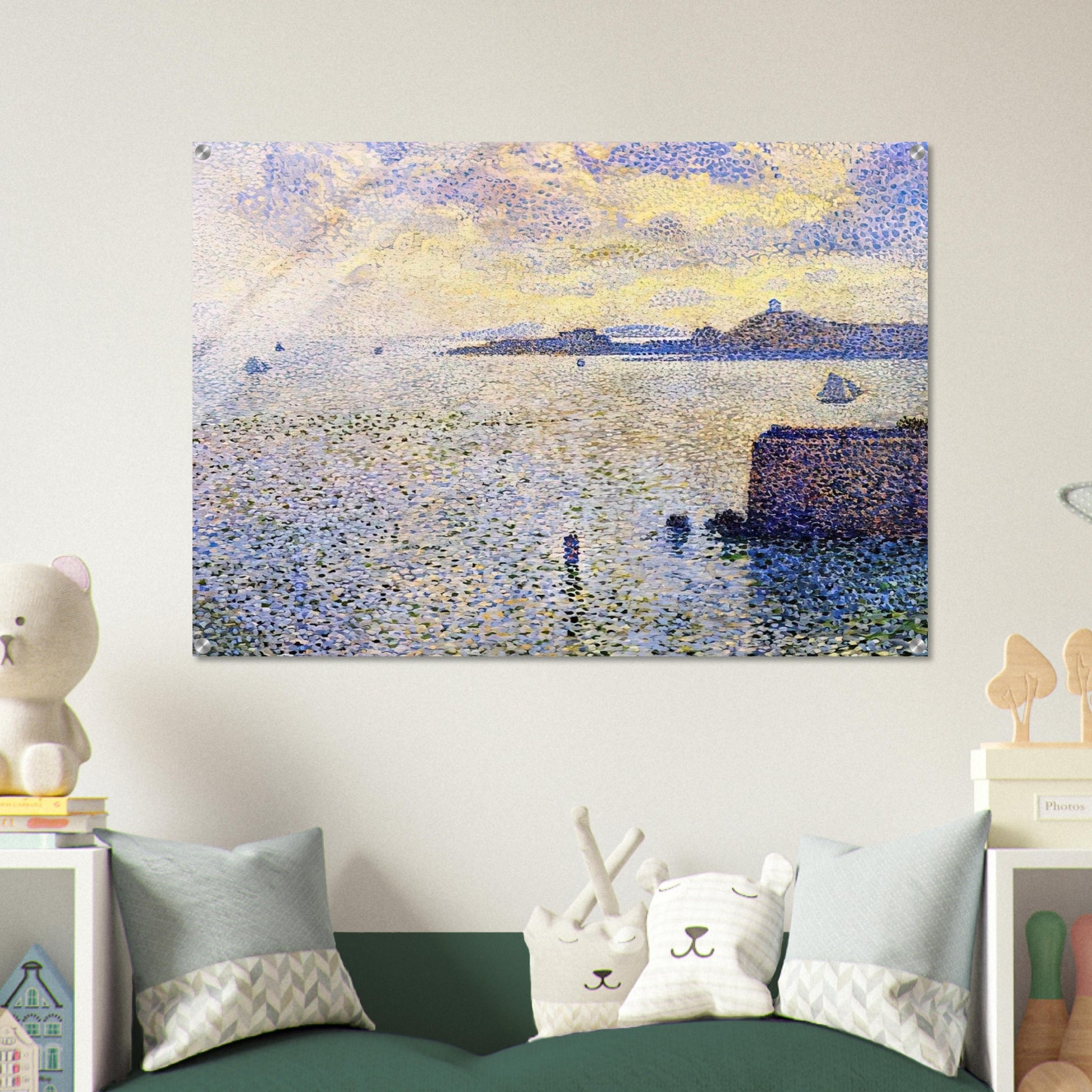 SAILBOATS AND ESTUARY 1892 - Theo van Rysselberghe Acrylic Print - 70x100 cm / 28x40″ inches