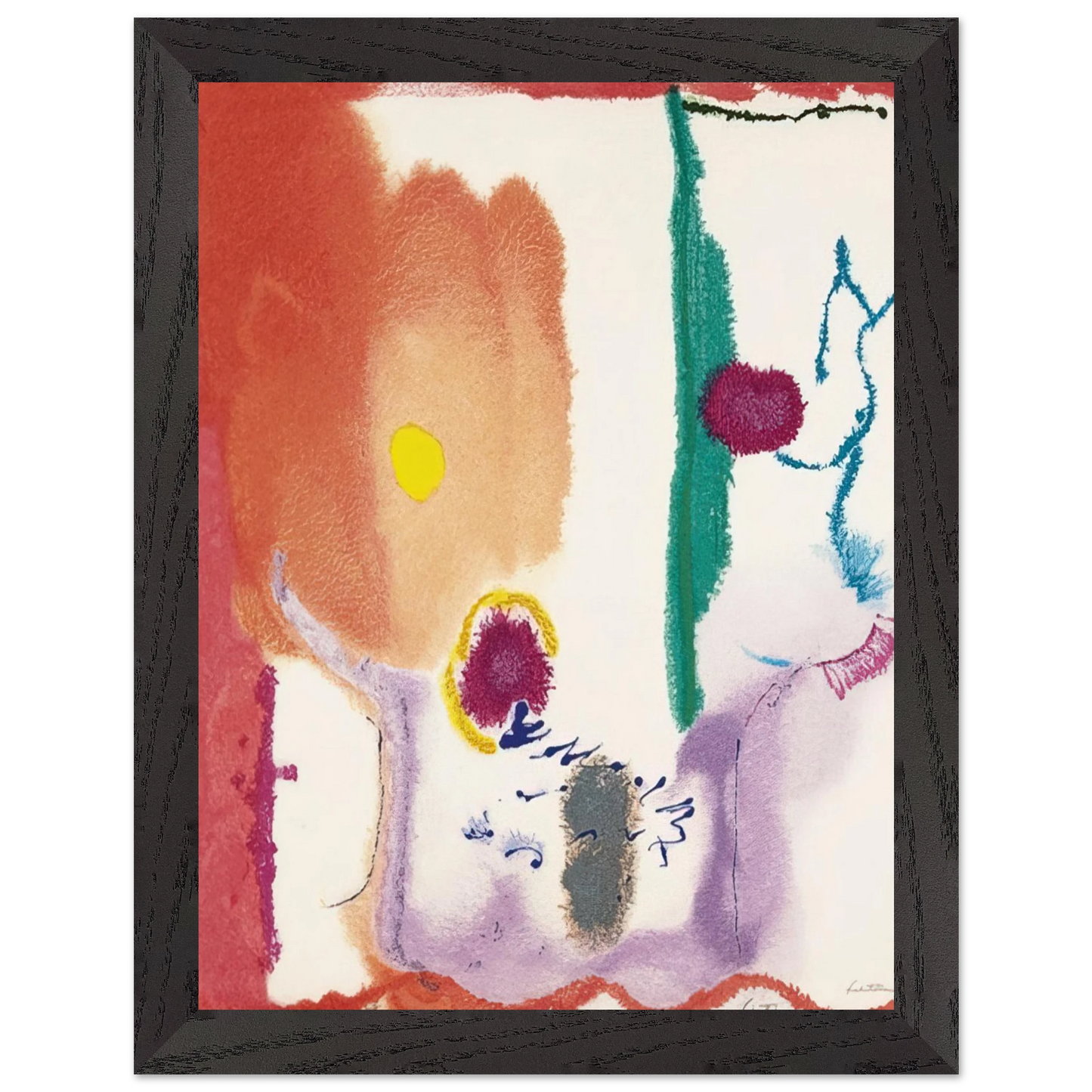 Helen Frankenthaler - Beginnings - 2002 Wall art - A2 (42 x 59.4  cm) - Premium Wooden Framed Poster With Fine Art Paper - Wood frame