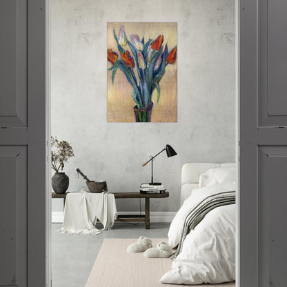 Vase of Tulips - claude monet Brushed Aluminum Print - 70x100 cm / 28x40 inches | claude monet Aluminum Print | claude monet Prints