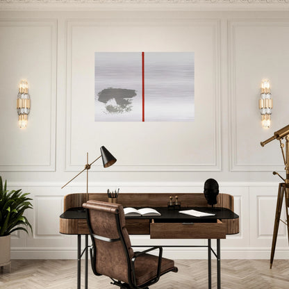 OHNE TITEL MIT ROTEM STRICH 1970 - BLINKY PALERMO Brushed Aluminum Print - 70x100 cm / 28x40 inches | BLINKY PALERMO Aluminum Print | BLINKY PALERMO Prints