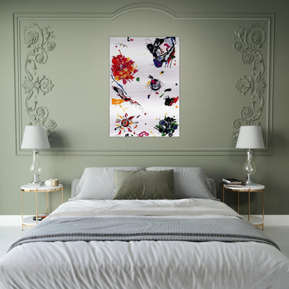 Untitled  SFE-046  - Sam Francis Brushed Aluminum Print - 70x100 cm / 28x40 inches | Sam Francis Aluminum Print | Sam Francis Prints