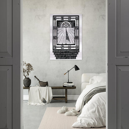 SUNDIAL XXIV EMBLEMATA REJECTED PLATE 1931 - MC Escher Brushed Aluminum Print - 70x100 cm / 28x40 inches | MC Escher Aluminum Print | MC Escher Prints | Maurits Cornelis Escher Prints