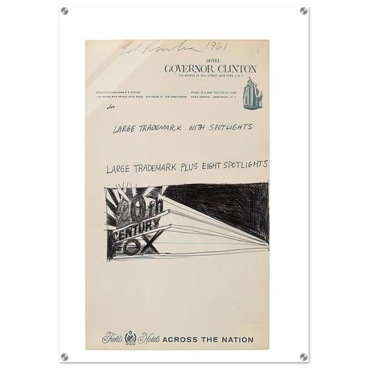 TRADEMARCK SKETCH 1961 - Edward Ruscha Acrylic Print - 70x100 cm / 28x40″ inches
