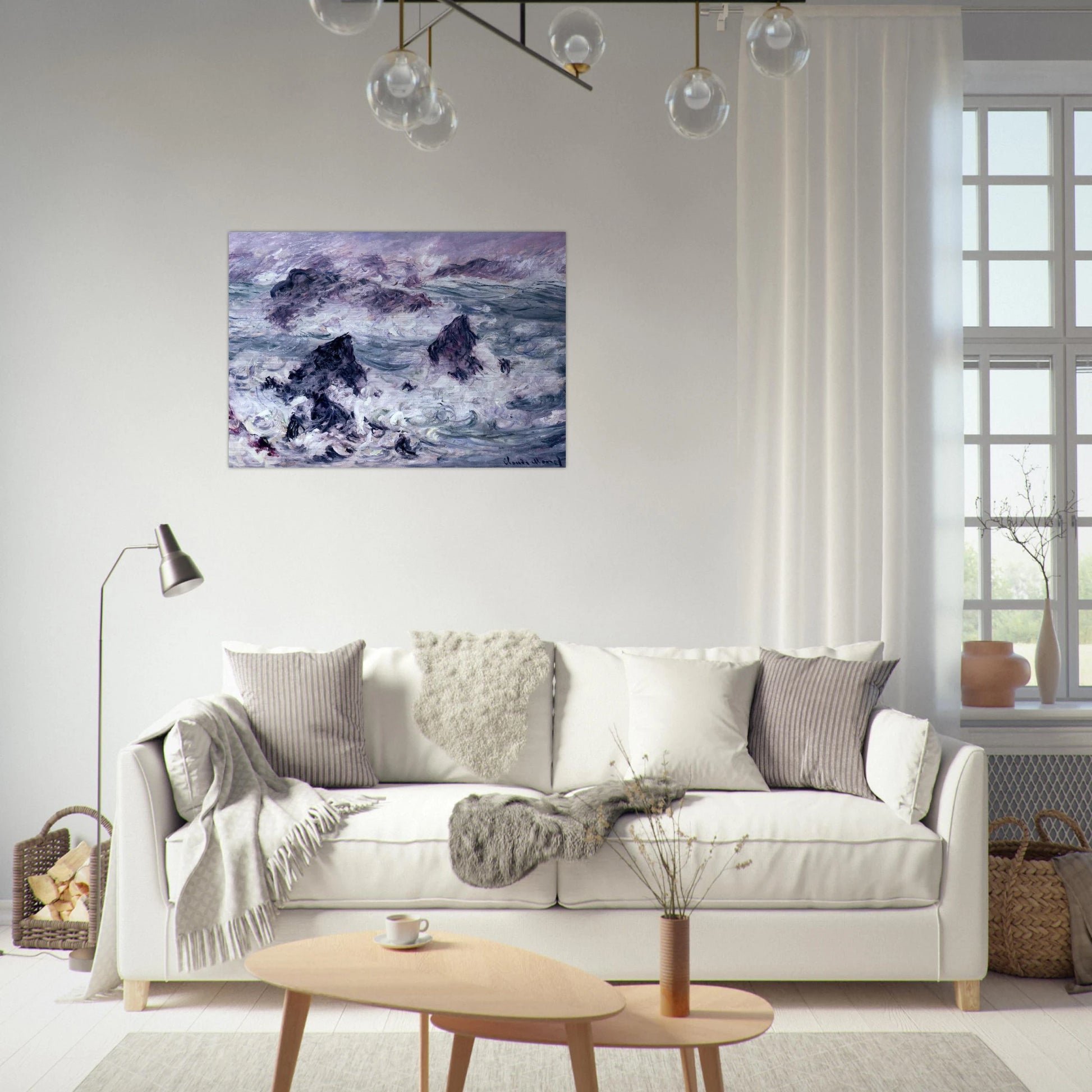 Storm at Belle-Ile - claude monet Brushed Aluminum Print - 70x100 cm / 28x40 inches | claude monet Aluminum Print | claude monet Prints