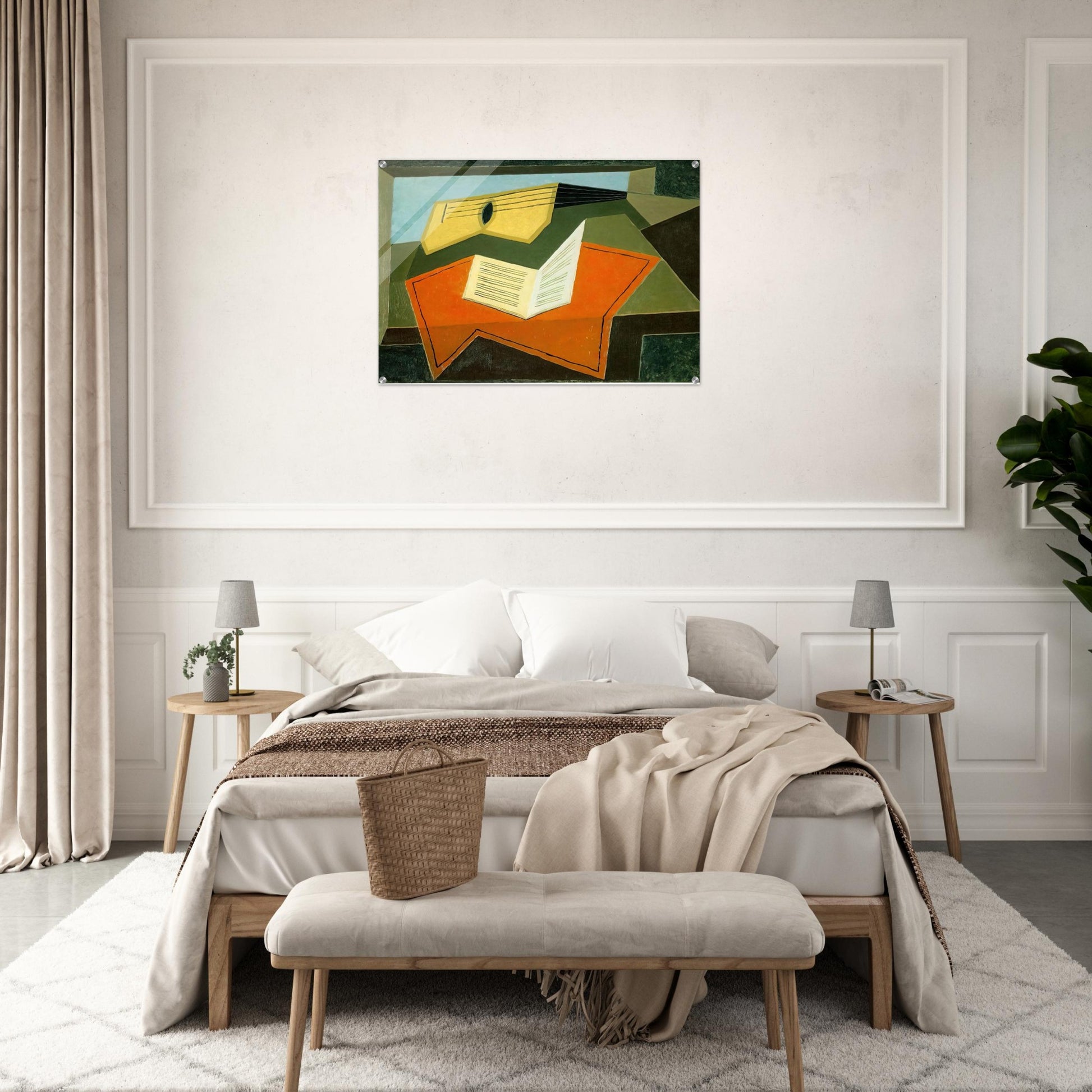 GUITAR AND MUSIC PAPER 1927 - Juan Gris Acrylic Print - 70x100 cm / 28x40″ inches