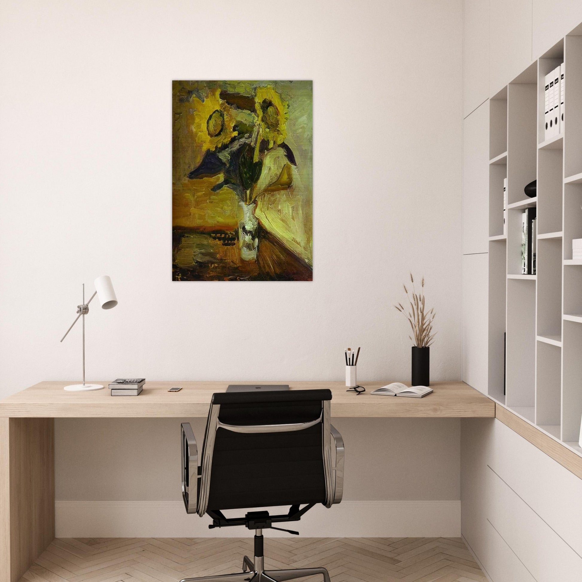 VASE OF SUNFLOWERS 1898 - Henri Matisse Brushed Aluminum Print - 70x100 cm / 28x40 inches | Henri Matisse Aluminum Print | Henri Matisse Prints