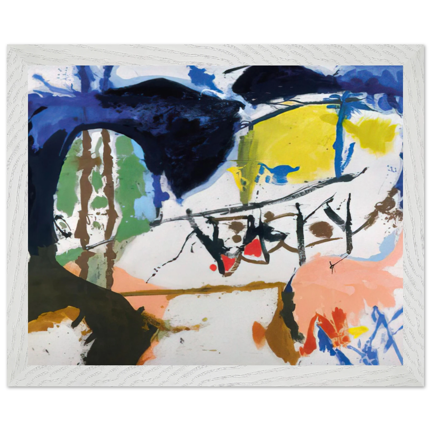 Helen Frankenthaler - Acres - 1959 Wall art - A2 (42 x 59.4  cm) - Premium Wooden Framed Poster With Fine Art Paper-canvas - Wood frame