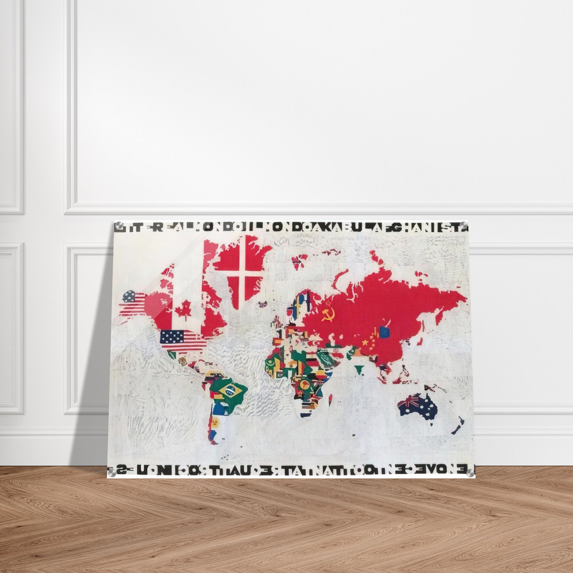 MAPPA 1983 - Alighiero Boetti Acrylic Print - 70x100 cm / 28x40″ inches | Alighiero Boetti Wall Art | Alighiero Boetti Prints