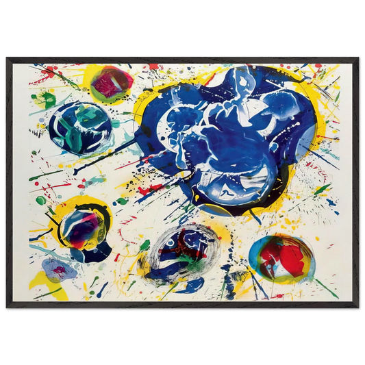 Untitled I  L I 87  - Sam Francis 70x100 cm / 28x40 inches Framed Art Print – Black Wooden Frame