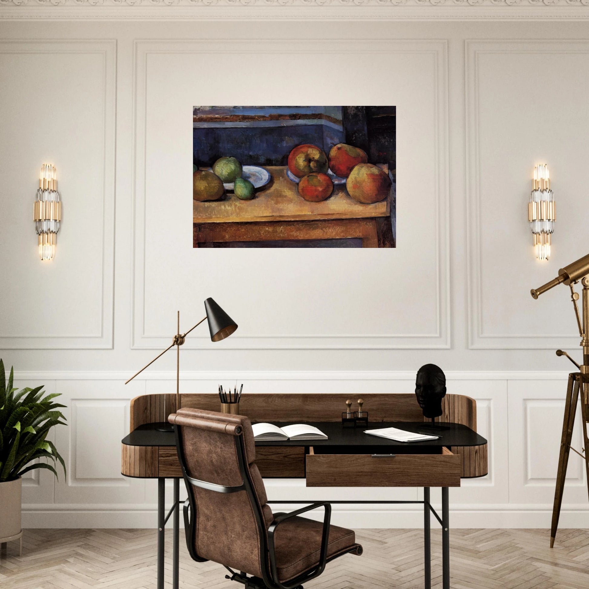 Still Life Apples and Pears - Paul Cézanne Brushed Aluminum Print - 70x100 cm / 28x40 inches | Paul Cézanne Aluminum Print | Paul Cézanne Prints