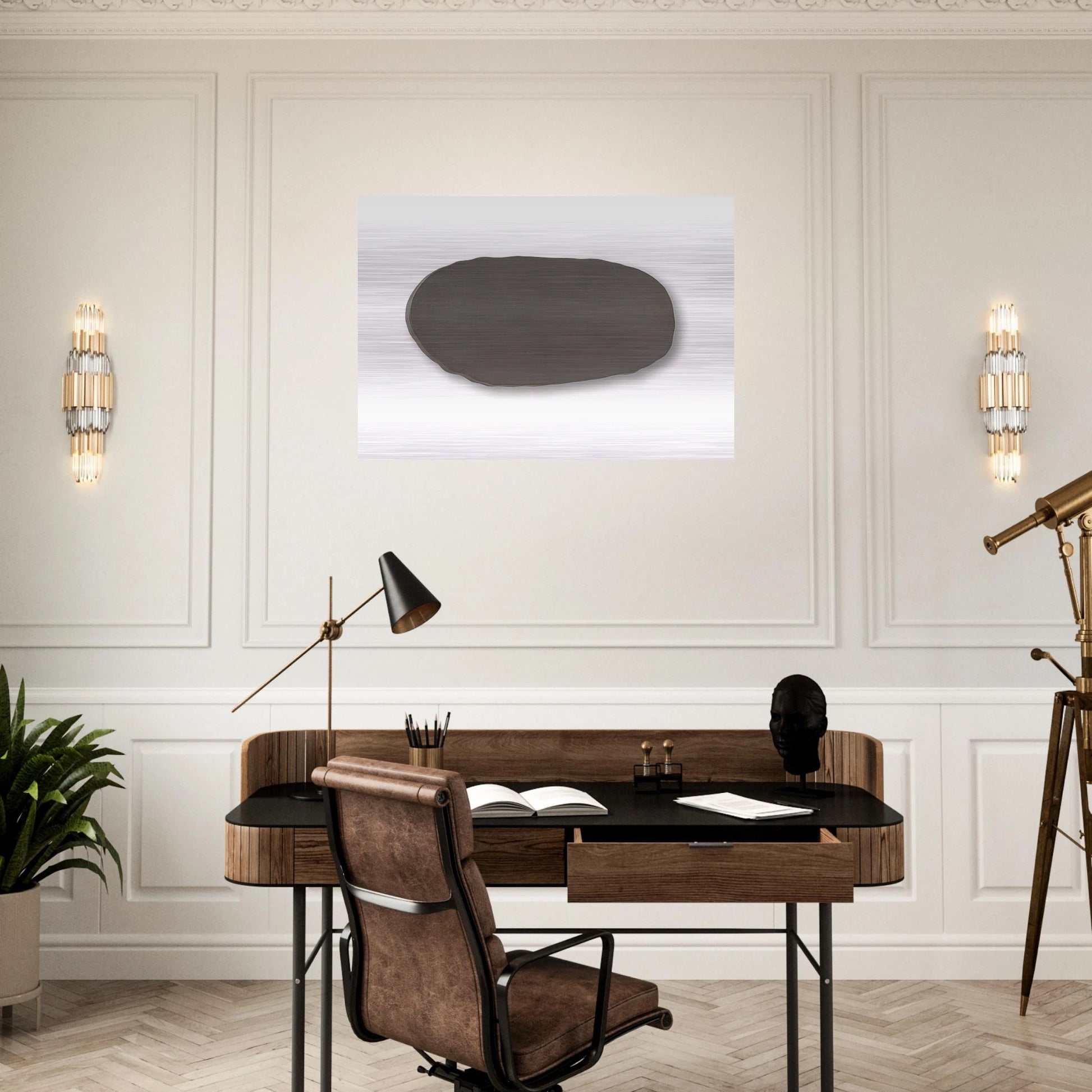 Graue Scheibe - 1970 - Blinky Palermo Brushed Aluminum Print - 70x100 cm / 28x40 inches | Blinky Palermo Aluminum Print | Blinky Palermo Prints