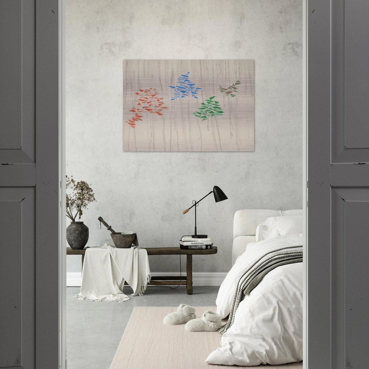 Colors on Gray - 1975 - Robert Goodnough Brushed Aluminum Print - 70x100 cm / 28x40 inches | Robert Goodnough Aluminum Print | Robert Goodnough Prints