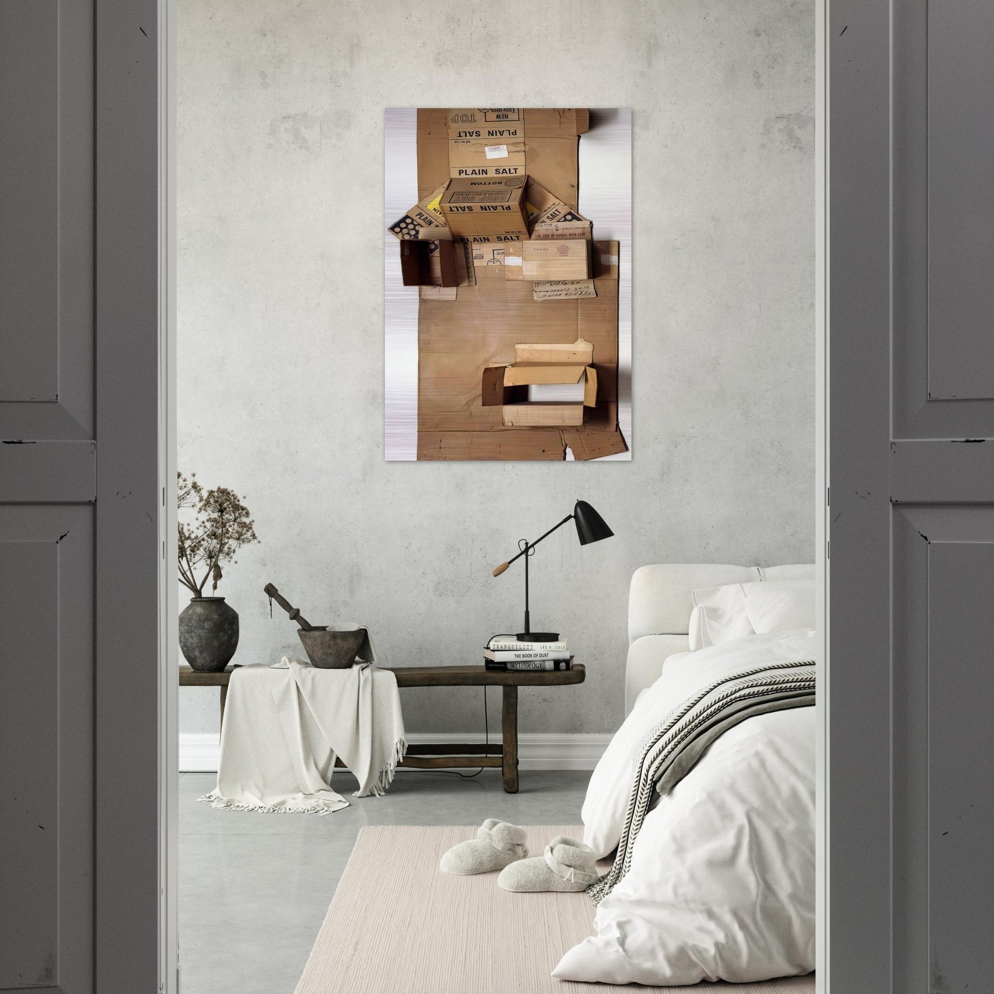 PLAIN SALT CARDBOARD 1971 - Robert Rauschenberg Brushed Aluminum Print - 70x100 cm / 28x40 inches | Robert Rauschenberg Aluminum Print | Robert Rauschenberg Prints