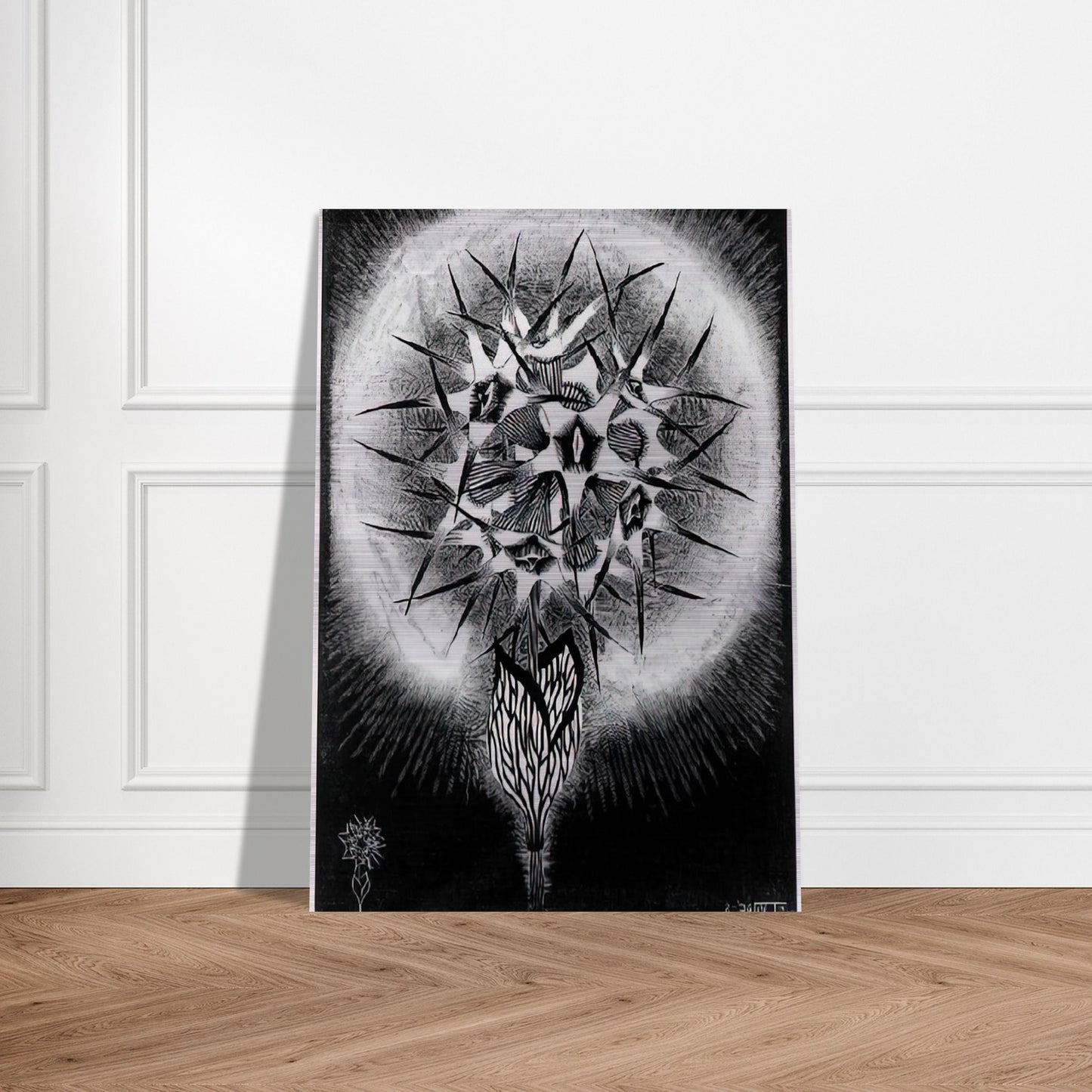 PRICKLY FLOWER - MC Escher Brushed Aluminum Print - 70x100 cm / 28x40 inches | MC Escher Aluminum Print | MC Escher Prints