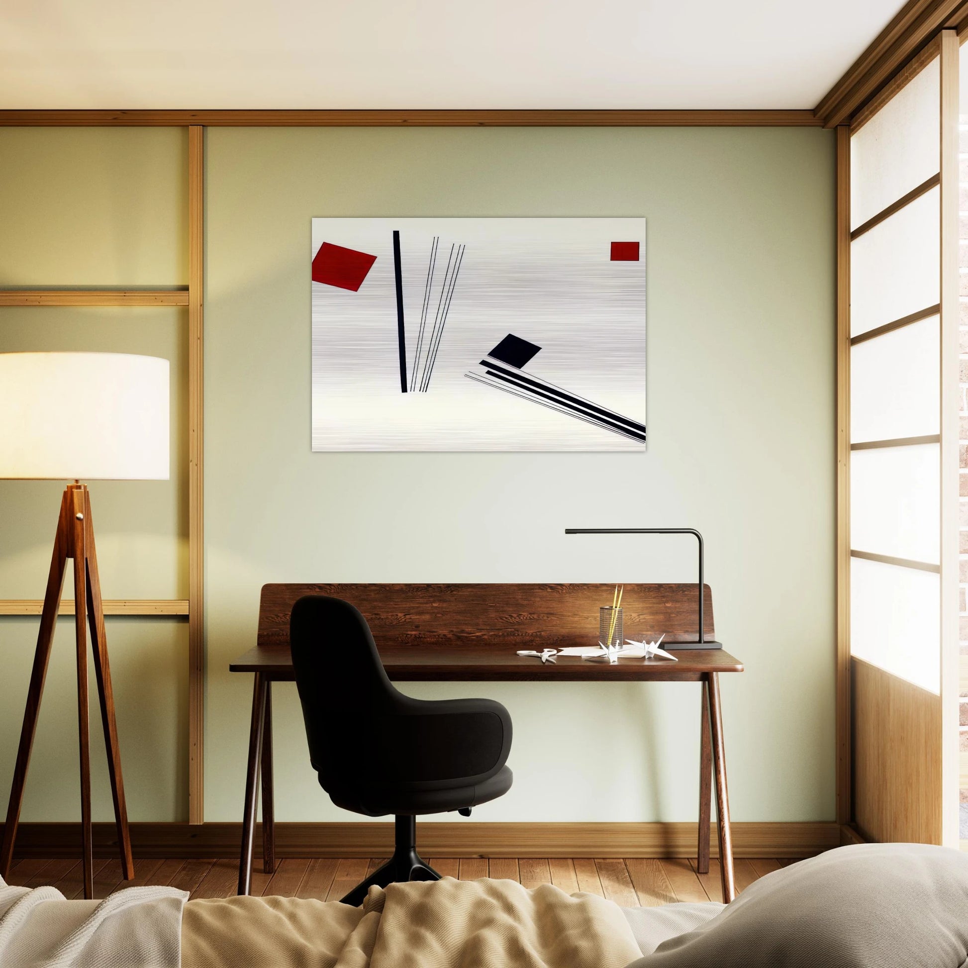 Painting in red and black - 1956 - Lygia Pape Brushed Aluminum Print - 70x100 cm / 28x40 inches | Lygia Pape Aluminum Print | Lygia Pape Prints
