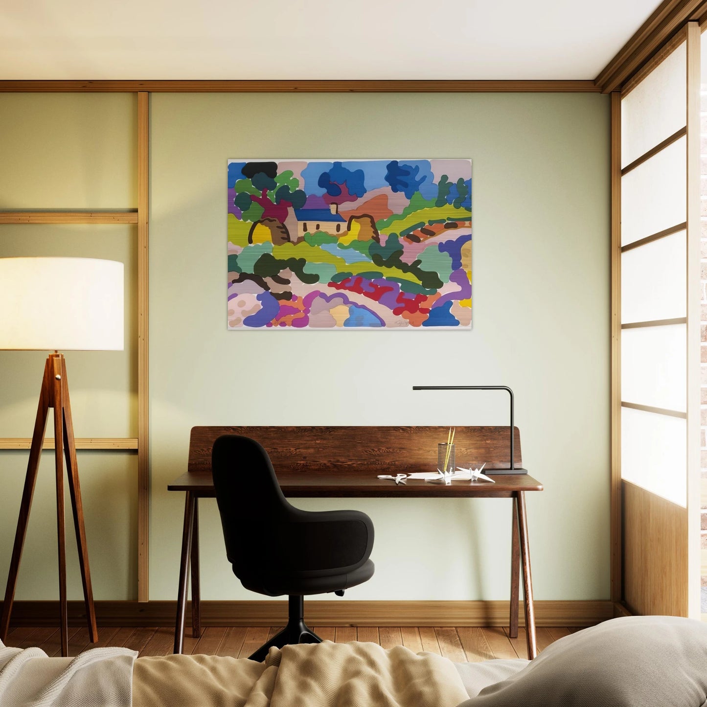 Ferme en Bretagne - Fauvism - Charles Lapicque Brushed Aluminum Print - 70x100 cm / 28x40 inches | Charles Lapicque Aluminum Print | Charles Lapicque Prints
