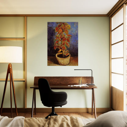 Coleus Plant in a Flowerpot - Vincent van Gogh Brushed Aluminum Print - 70x100 cm / 28x40 inches | Vincent van Gogh Aluminum Print | Vincent van Gogh Prints